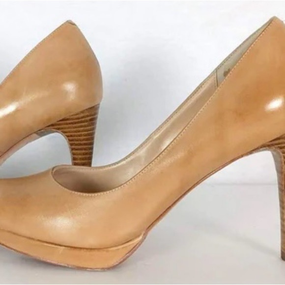 Cole Haan NikeAir Nude Tan Leather Platform Heels – Size 10B - Picture 5 of 5